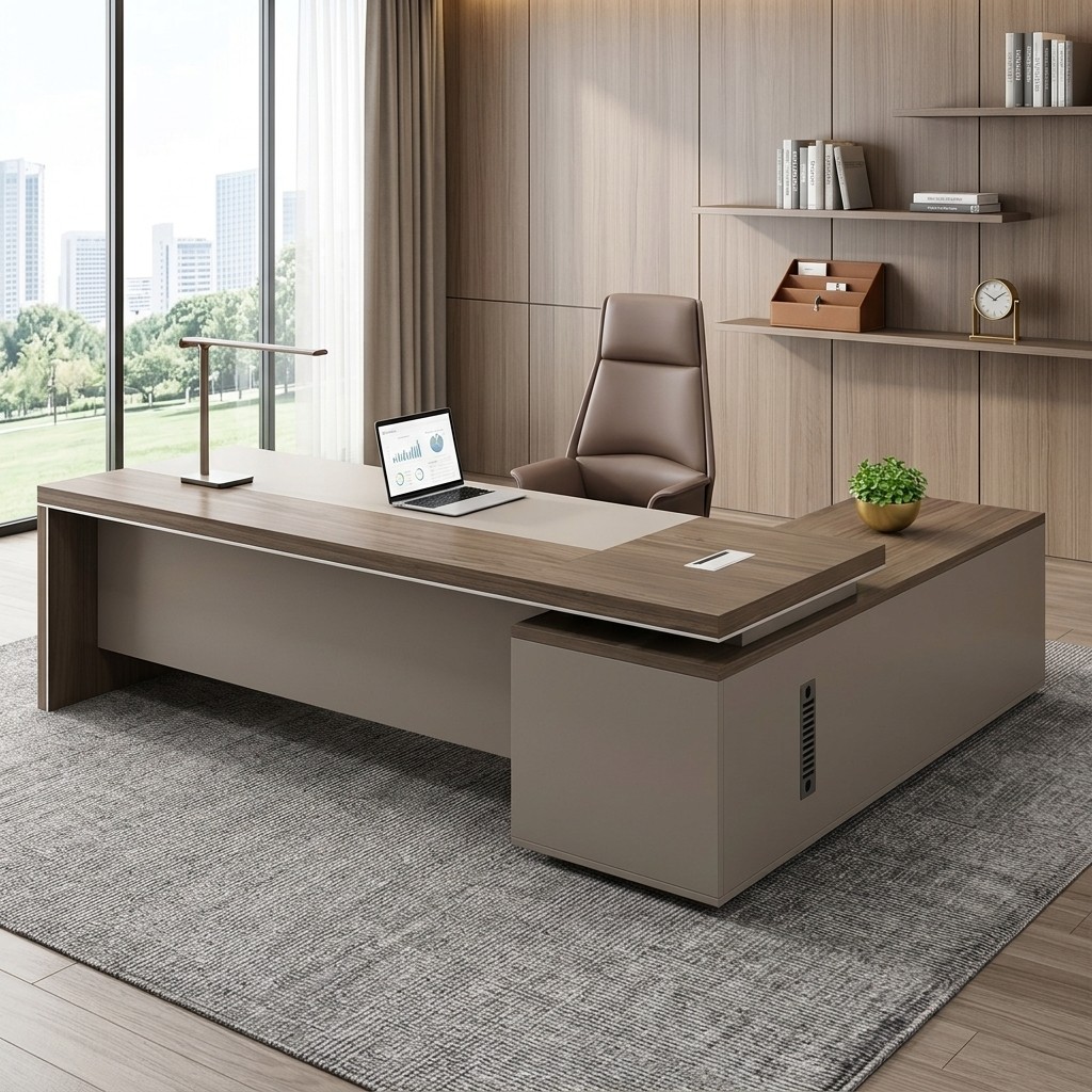 Escritorio Gerencial Com Credenza