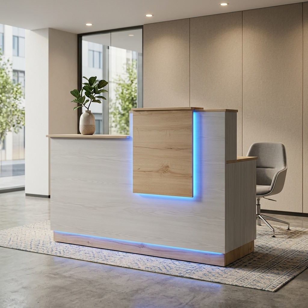 Counter de Recepción Moderno con Luces LED Nexus