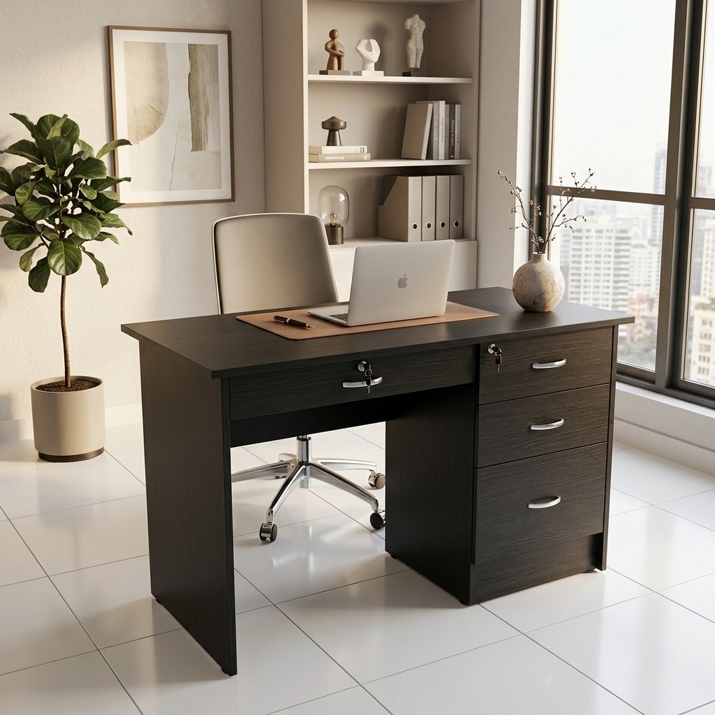 Escritorio Secretarial Ejecutivo con Cajonera y Llave