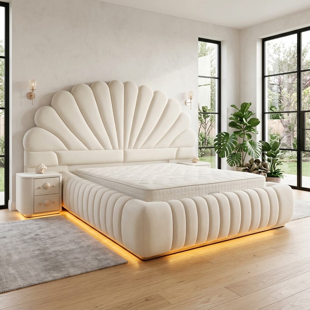 Cama Box Tarima Queen Abanico Velvet Premium