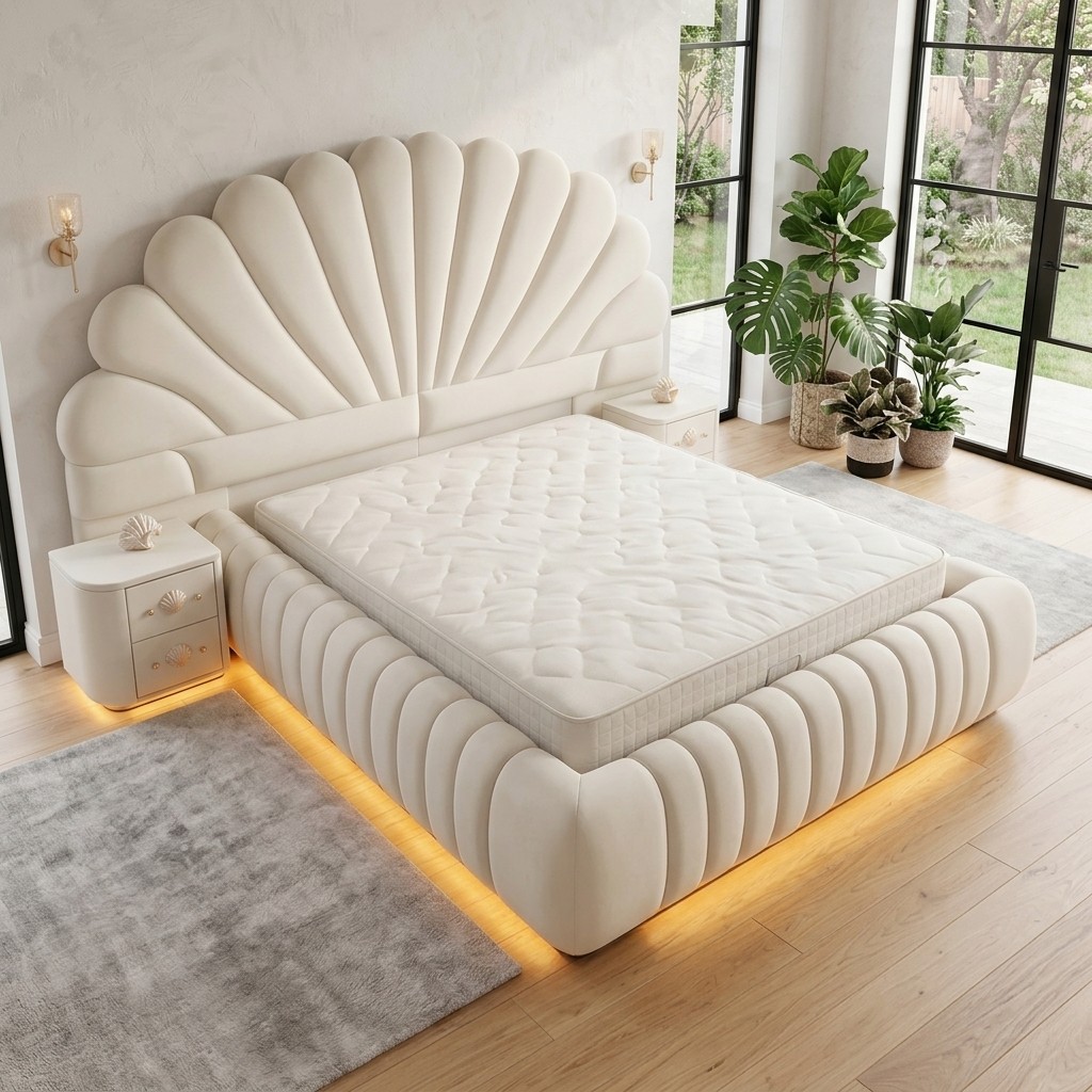 Cama Box Tarima Queen Abanico Velvet Premium