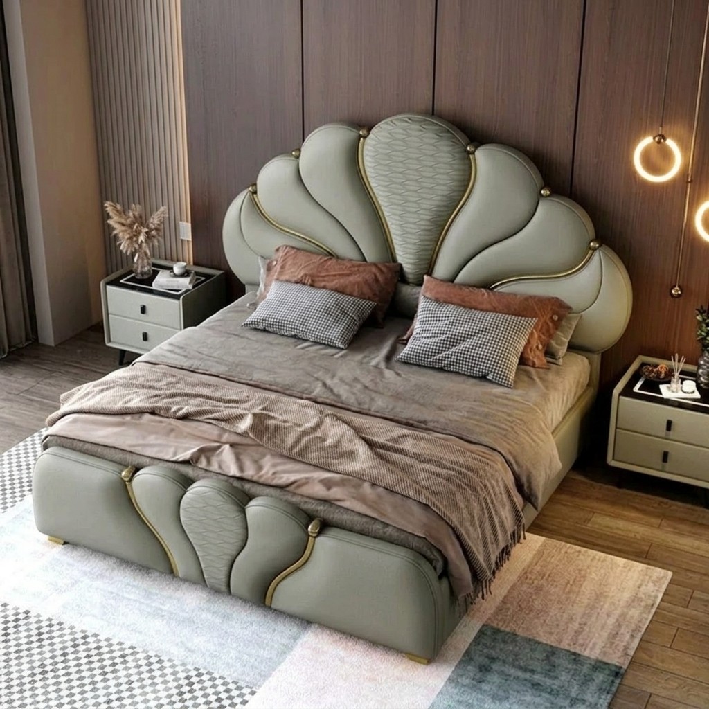 Cama Box Tarima 2 Plazas Premium Cabecero Esculpido