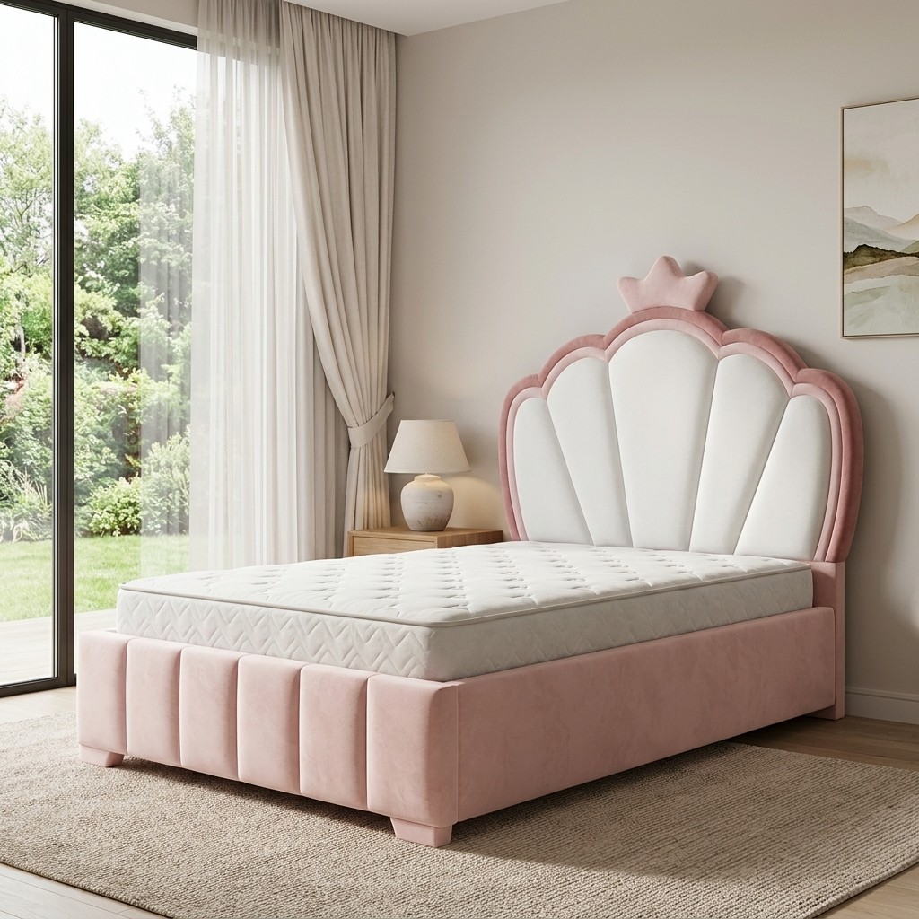 Cama Box Tarima Infantil Corona Princesa 2 Plazas
