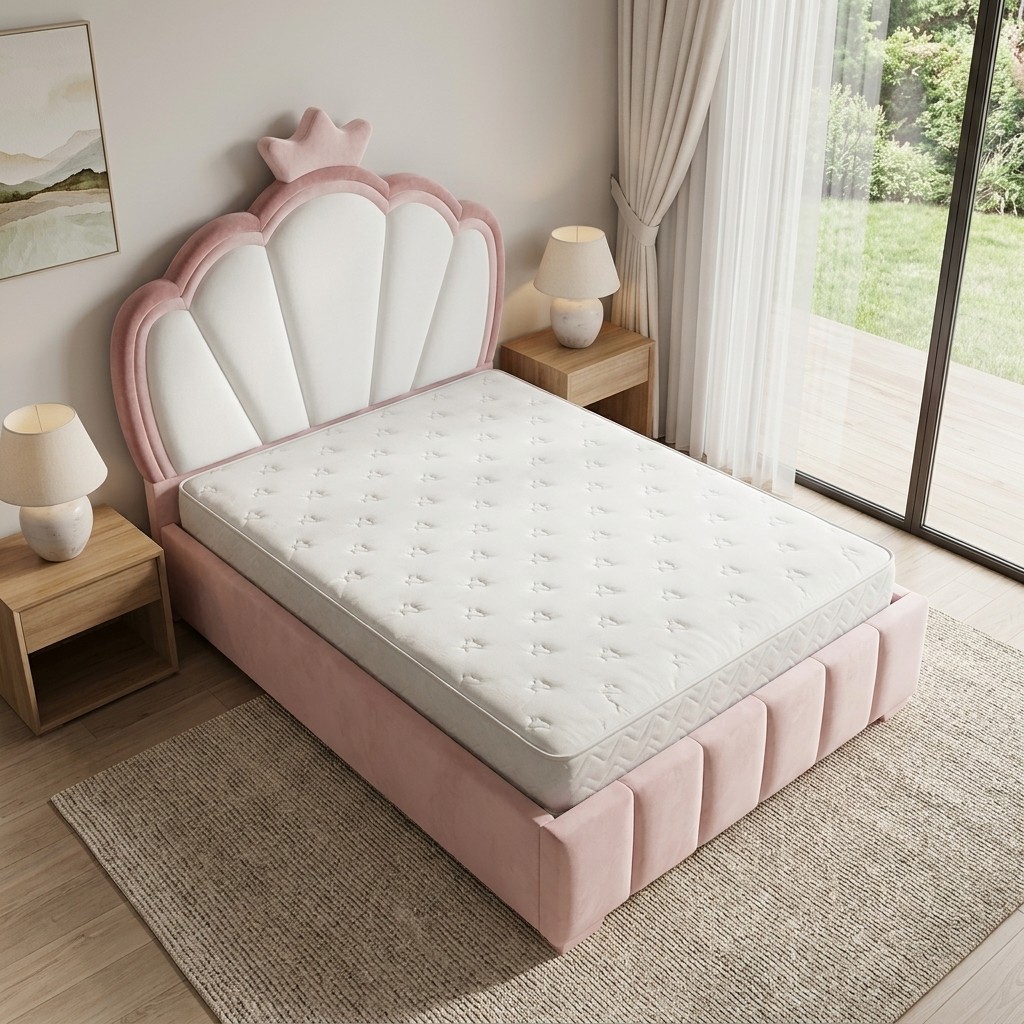 Cama Box Tarima Infantil Corona Princesa 2 Plazas