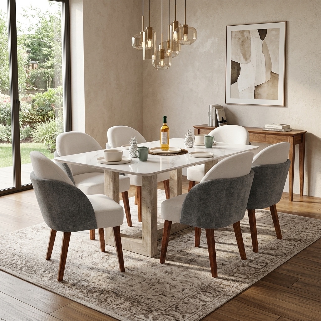 Juego de Comedor 6 Sillas Piedra Sinterizada Luxury