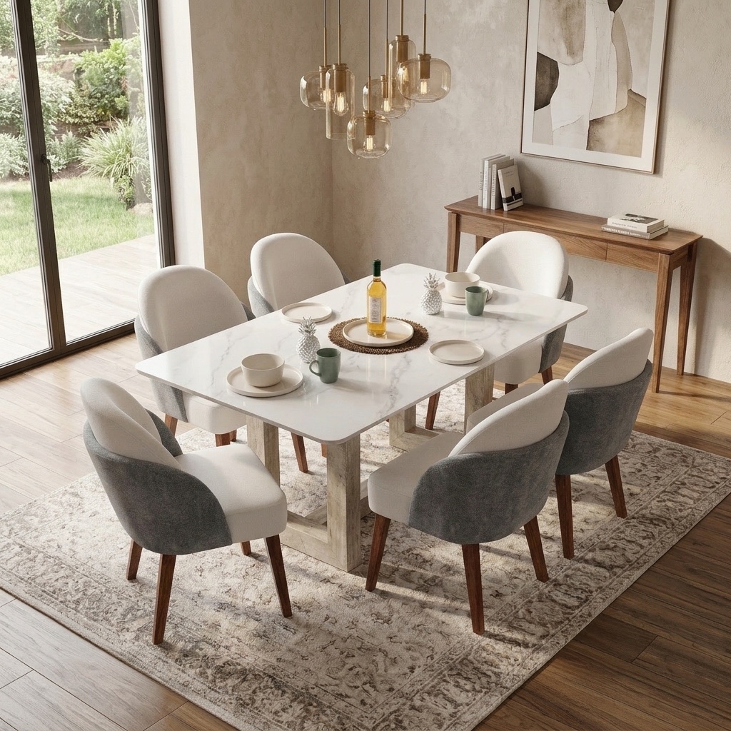 Juego de Comedor 6 Sillas Piedra Sinterizada Luxury