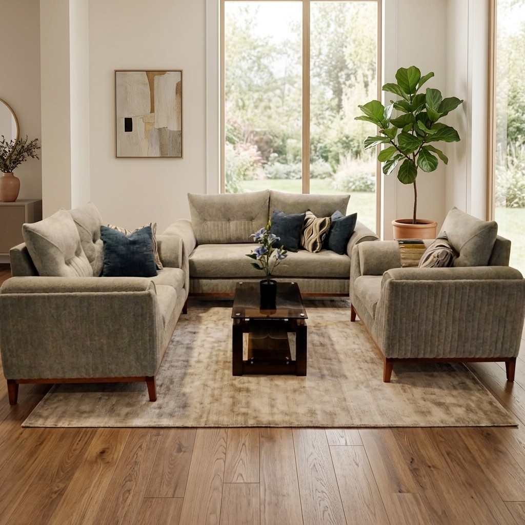 Juego de Sala 3 2 1 Contemporáneo Beige