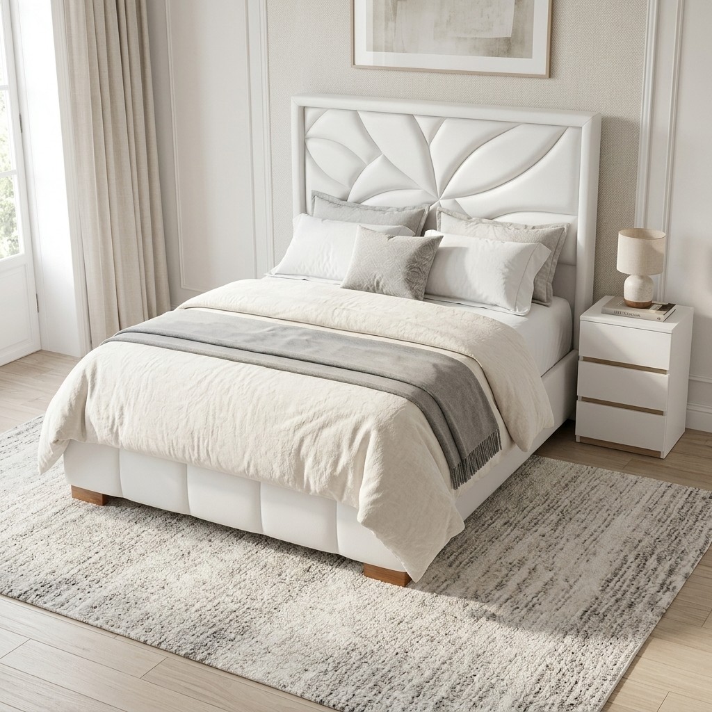 Cama De Dos Plazas Tapizada