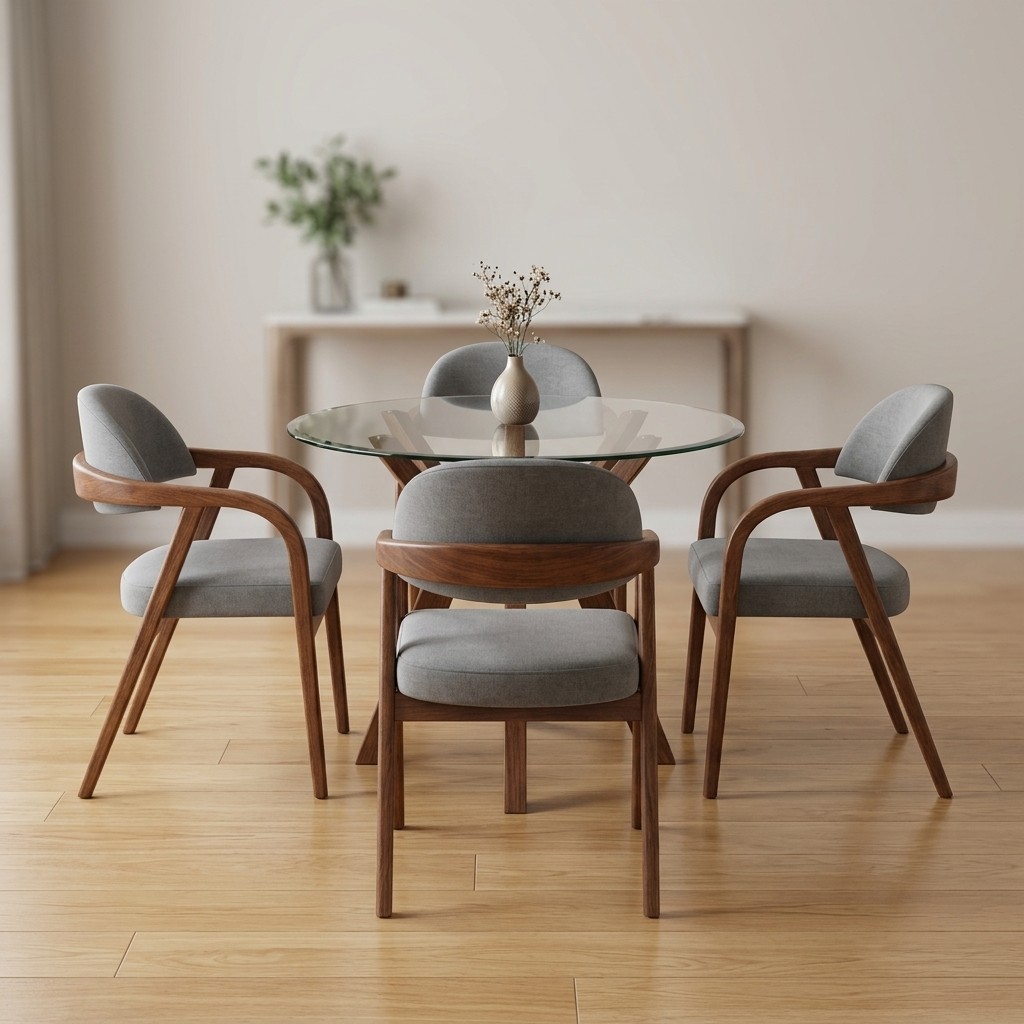 Juego de Comedor Kaory 4 Sillas Madera Tornillo