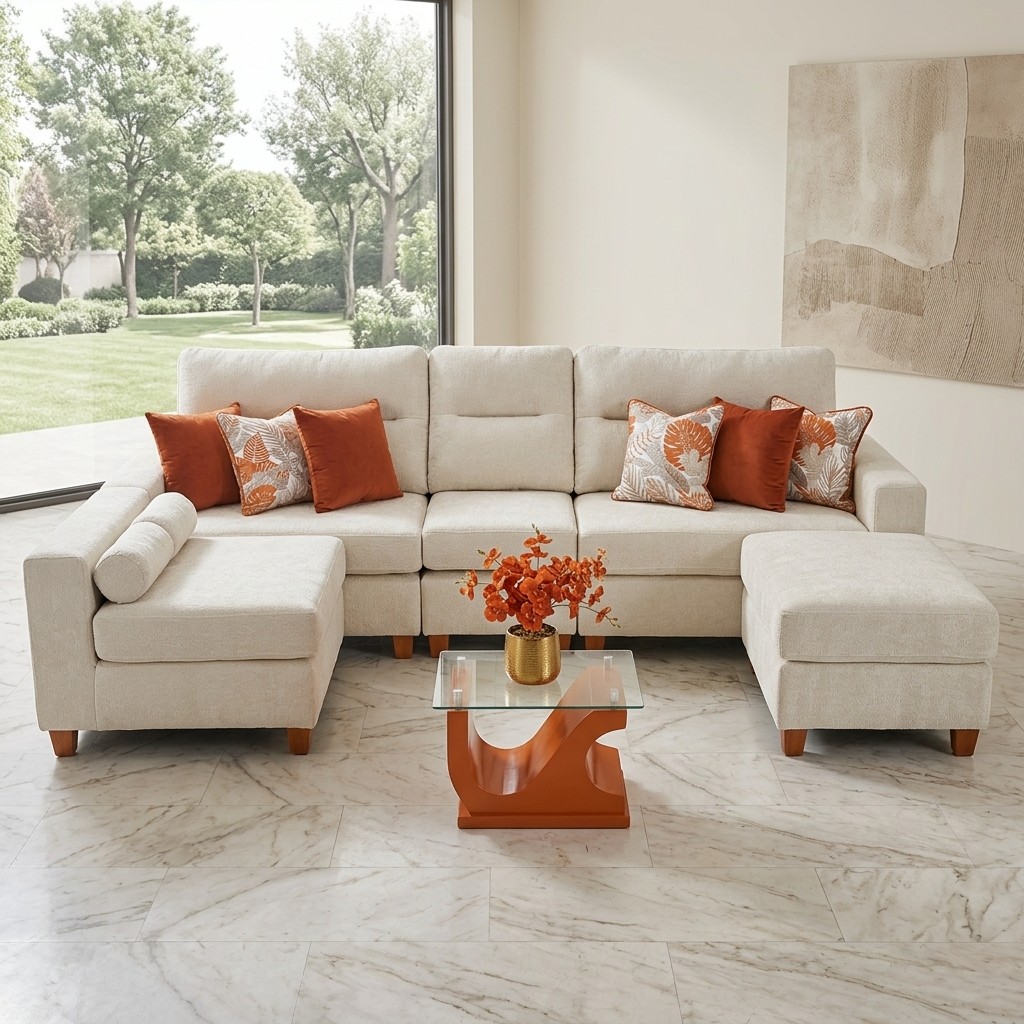 Sofá Modular Multifuncional Seccional Beige