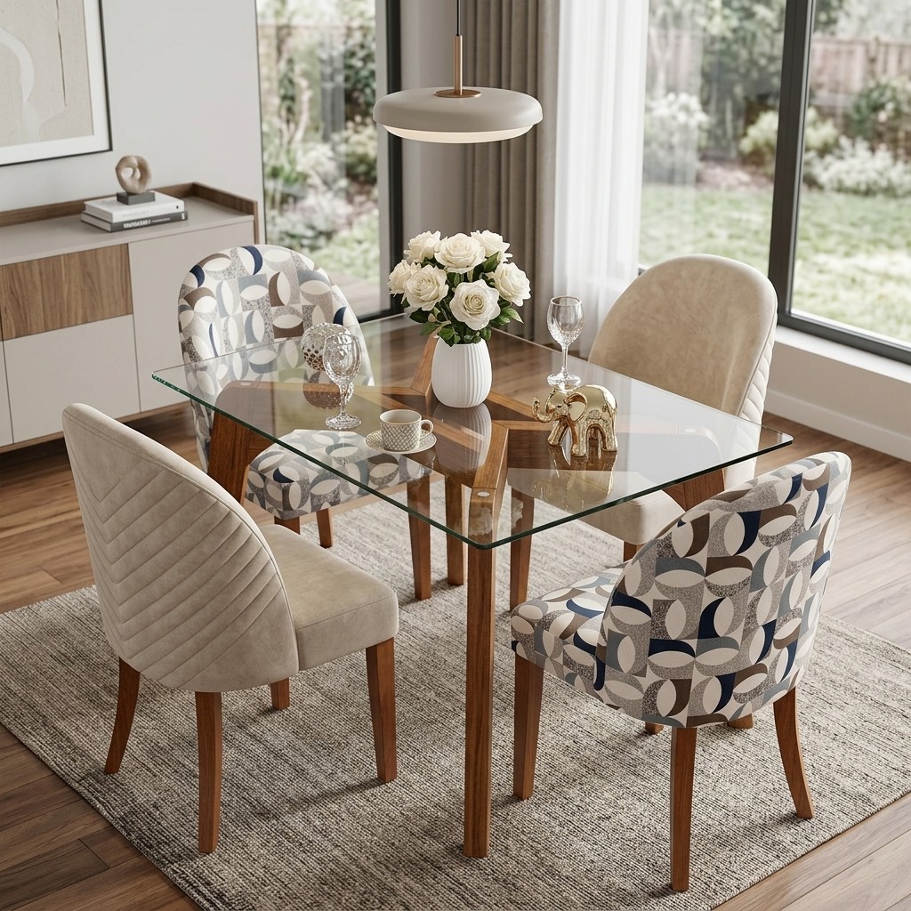 Juego De Comedor Moderno 4 Sillas