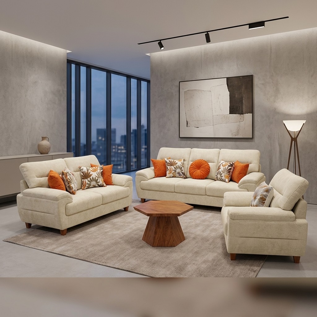Juego de Sala 3-2-1 Moderno Beige