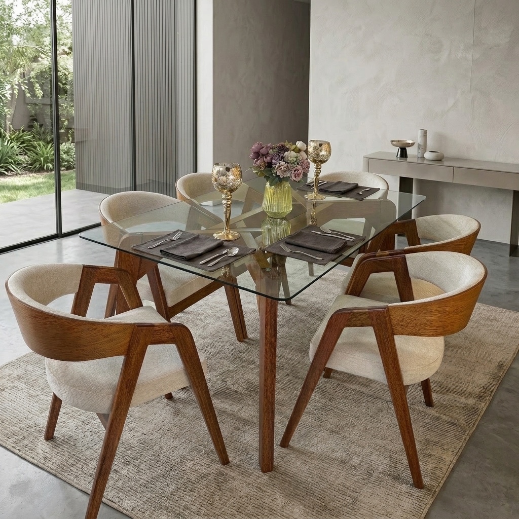 Juego de Comedor Moderno 6 Sillas Tipo Butaca