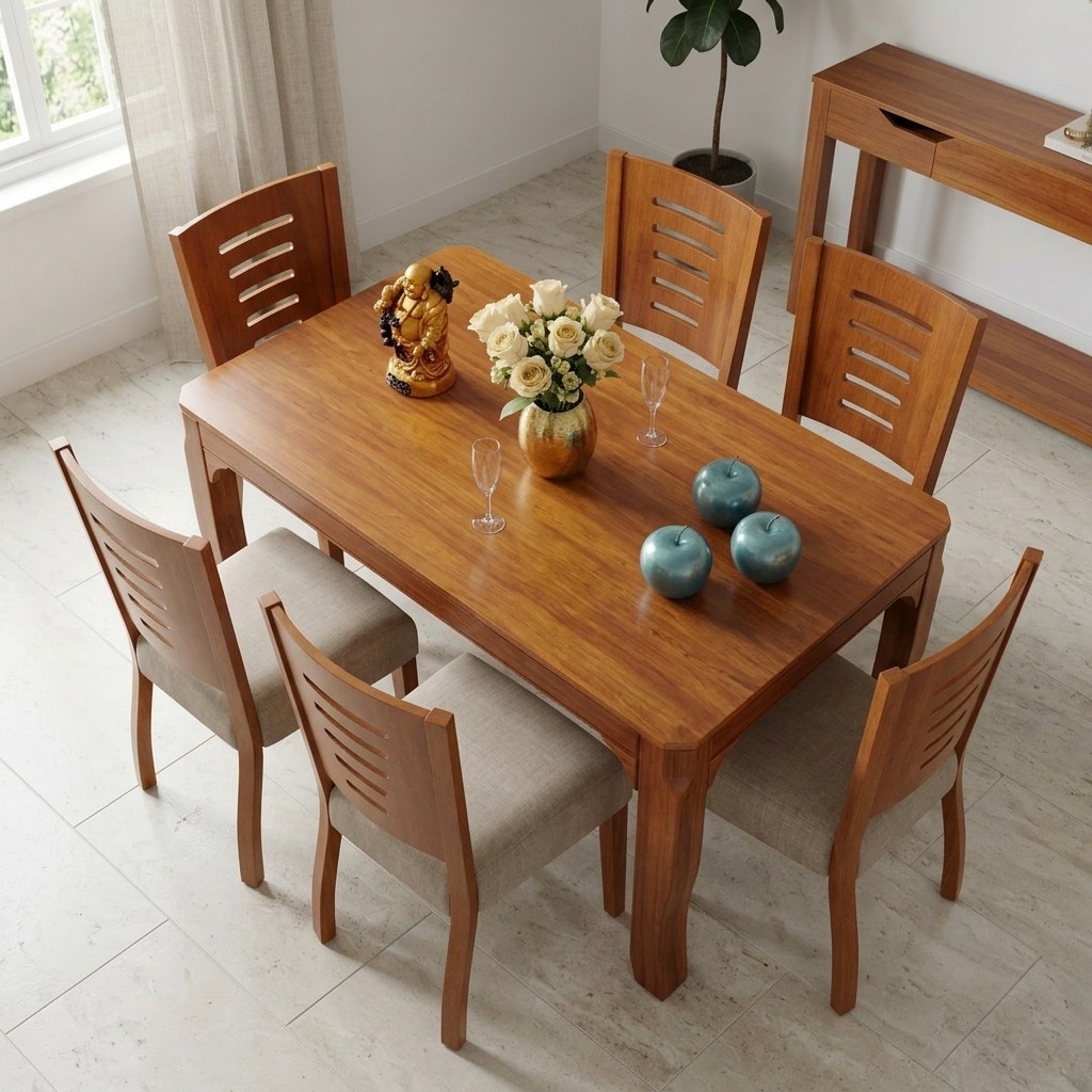 Juego De Comedor De Madera 6 Sillas Elegante