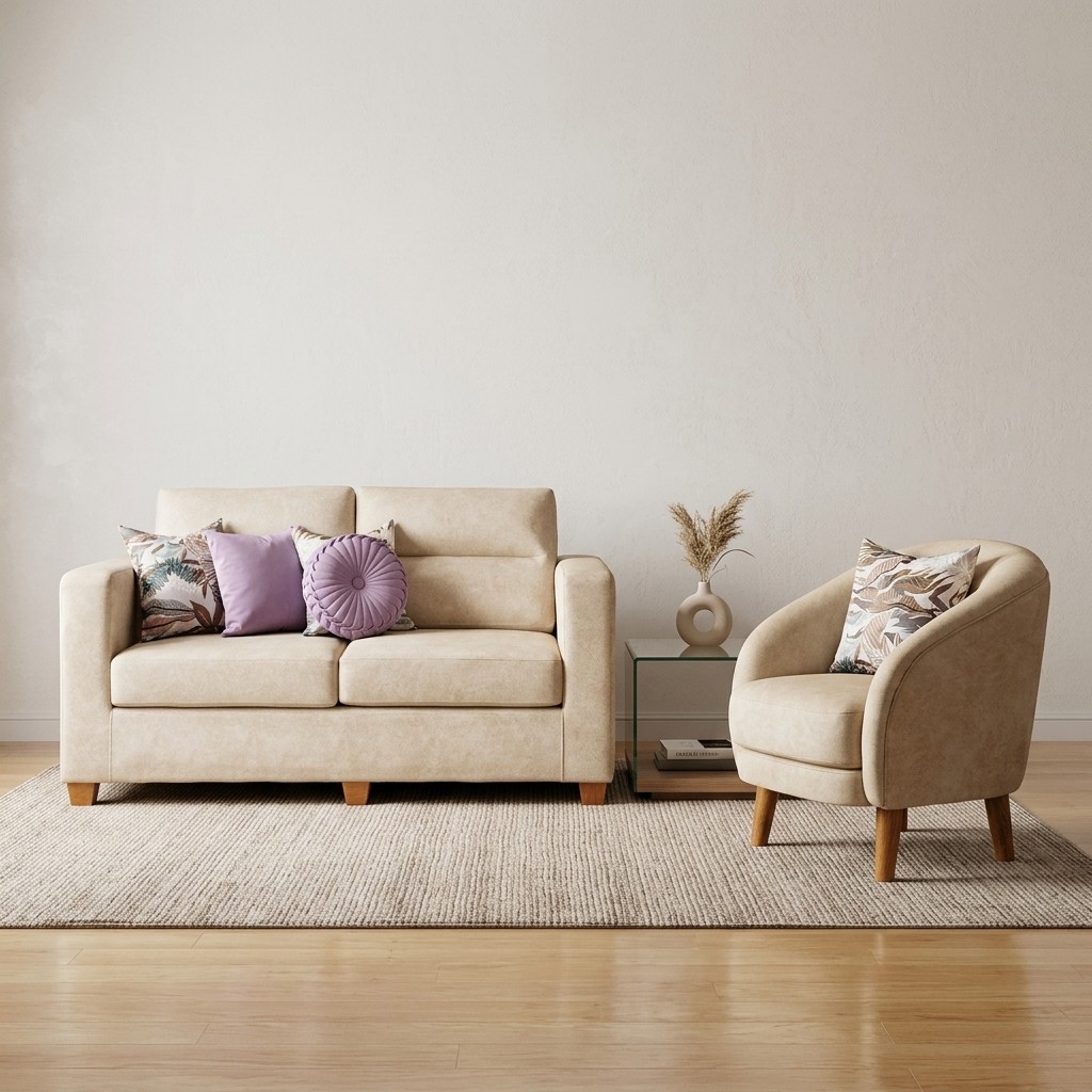 Juego De Sala Layla + Butaca Beige