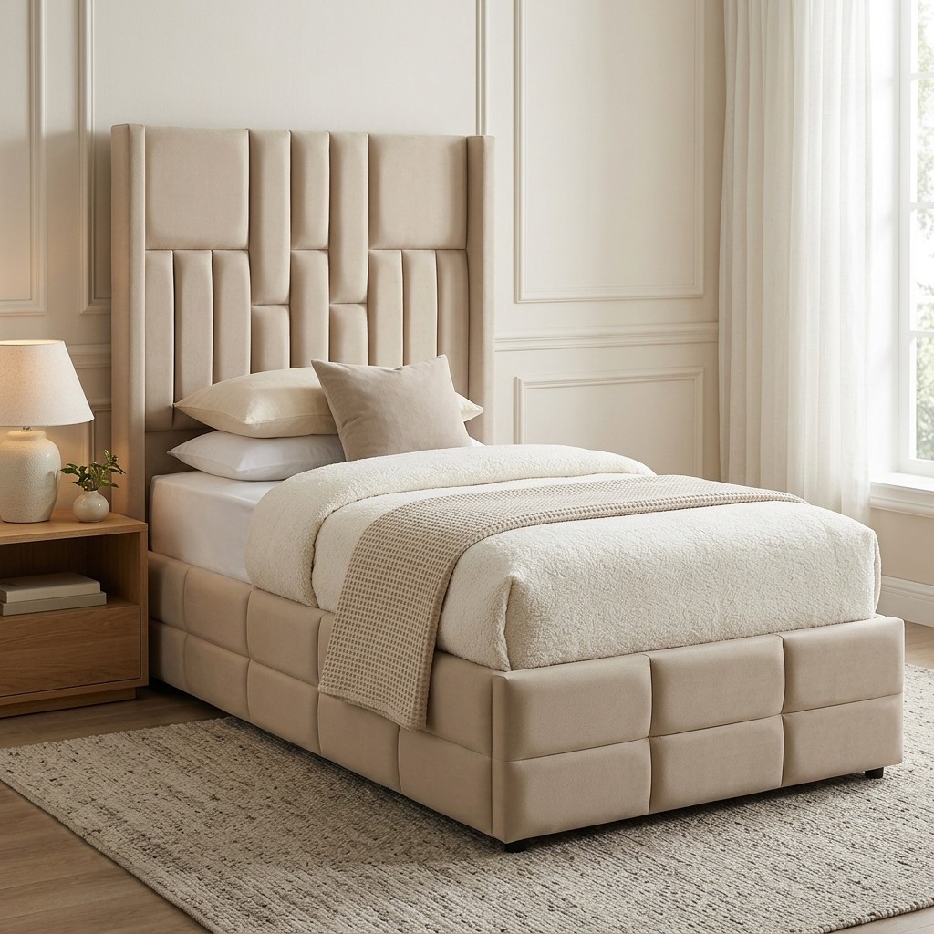 Cama Box Tarima 1.5 Plazas Modelo Colombiano Tapizado
