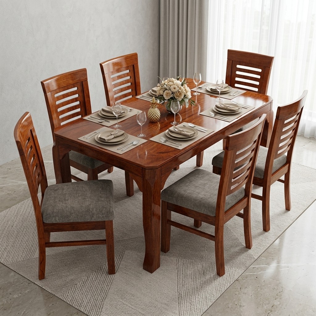 Juego De Comedor 6 Sillas En Madera Tornillo