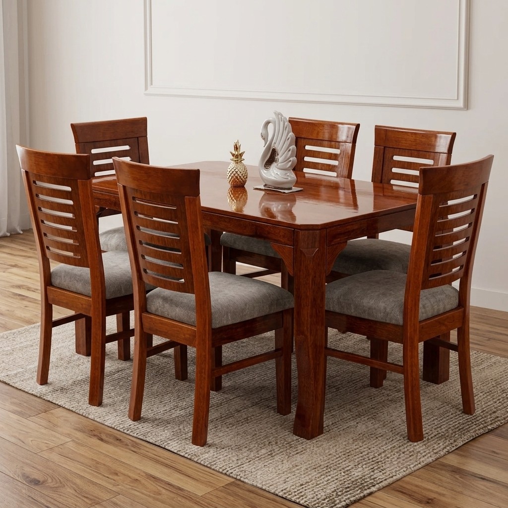 Juego De Comedor 6 Sillas En Madera Tornillo