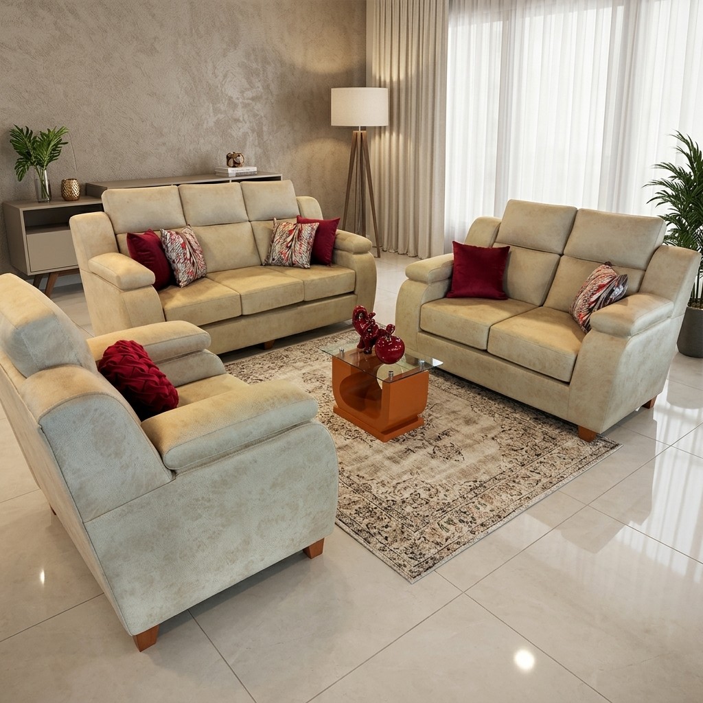 Juego de Sala 3-2-1 Modelo Americano Beige
