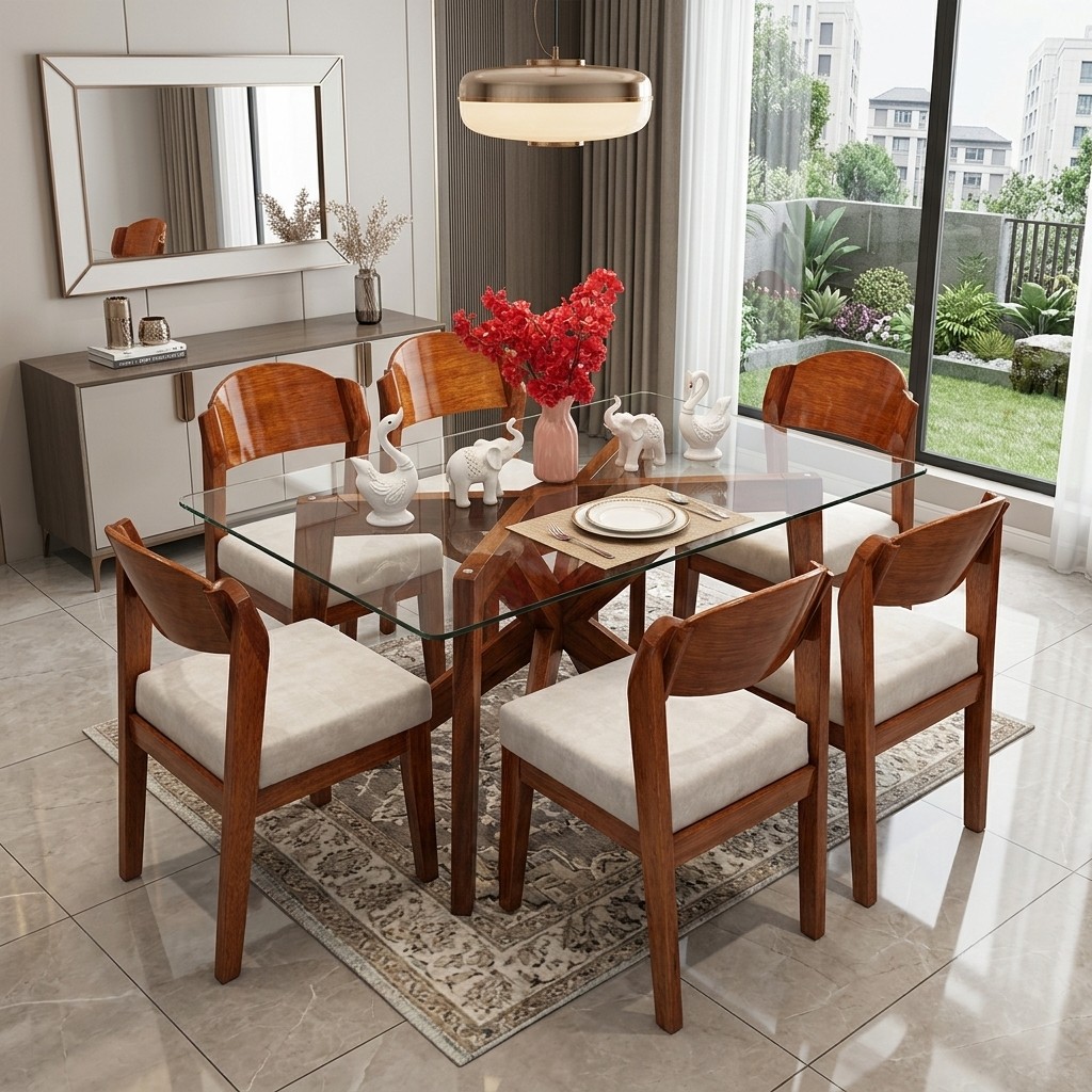 Juego de Comedor 6 Sillas Palmeras y Mesa Michi