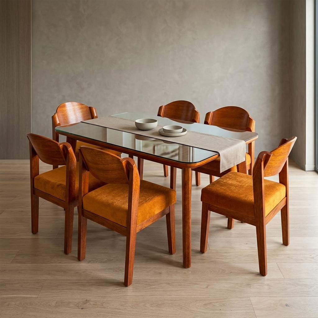 Juego De Comedor Palmera 6 Sillas En Madera Tornillo