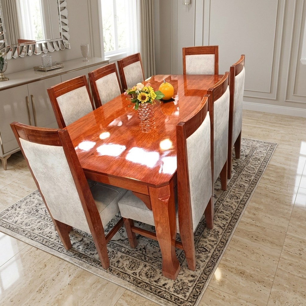 Juego de Comedor 8 Sillas Madera Tornillo Pata de León