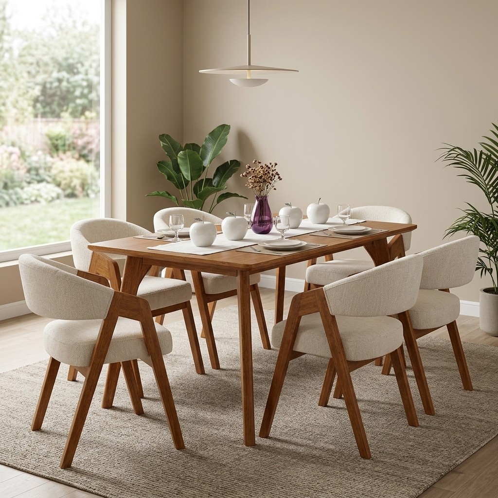 Juego de Comedor 6 Sillas Contemporáneo de Madera