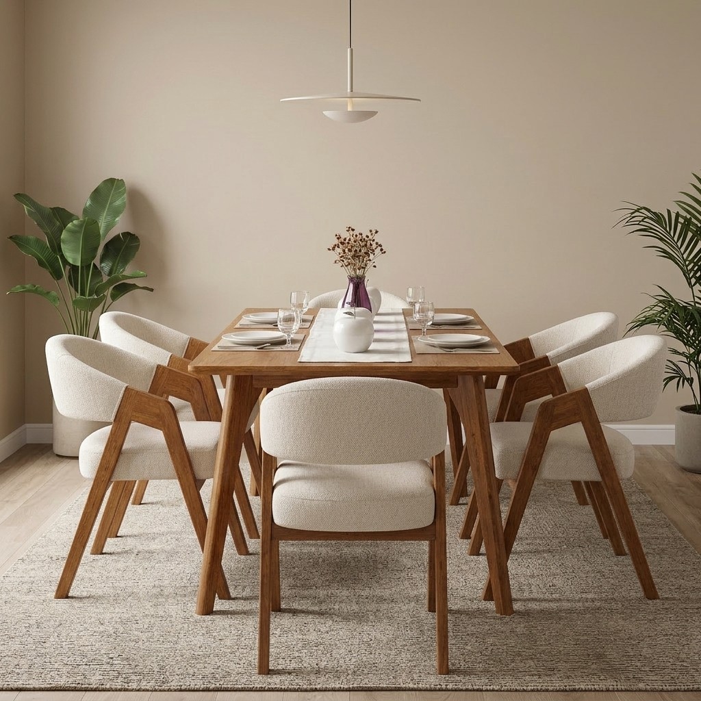 Juego de Comedor 6 Sillas Contemporáneo de Madera