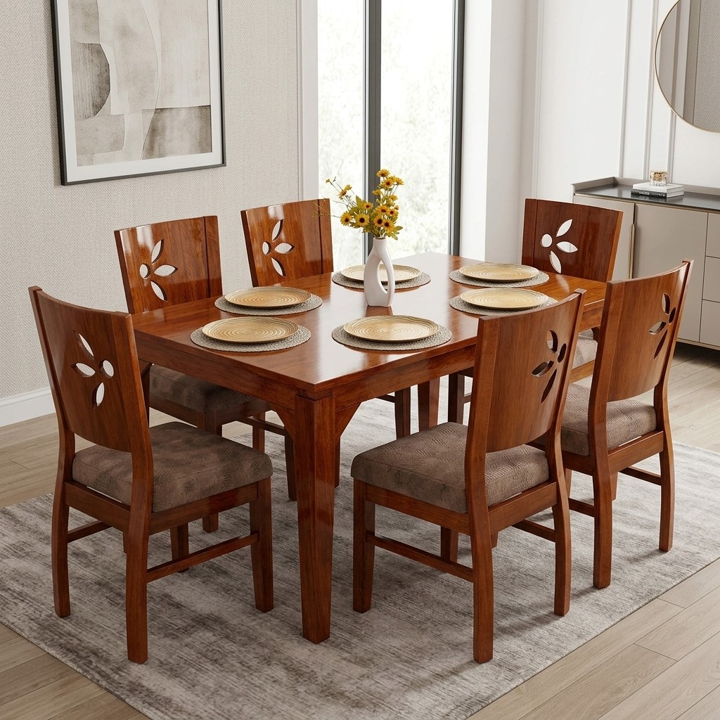 Juego de Comedor 6 Sillas de Madera Maciza