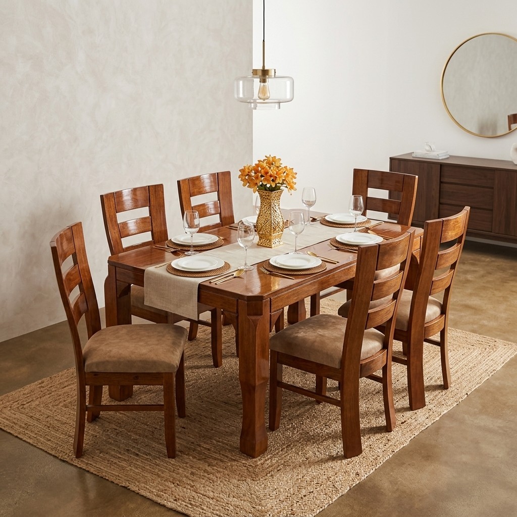 Juego de Comedor 6 Sillas en Madera Maciza