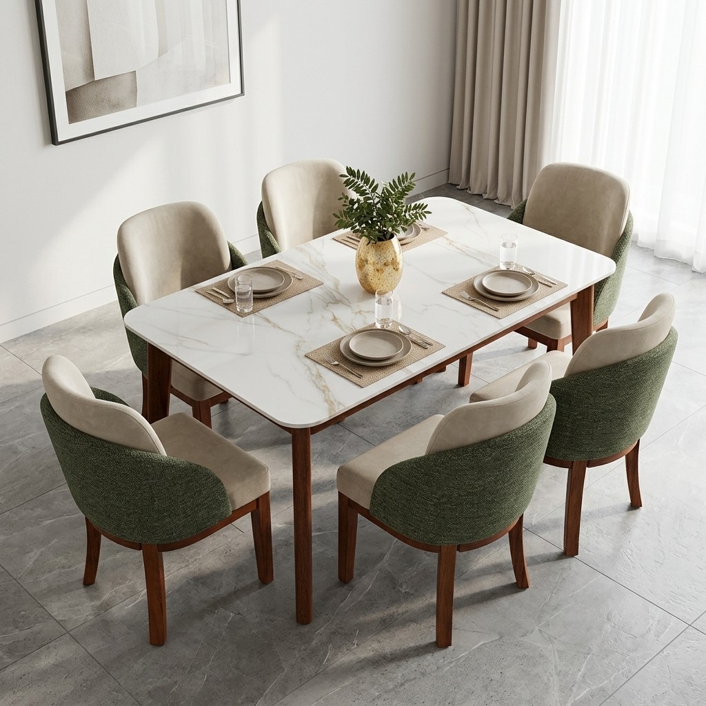 Juego de Comedor 6 Sillas Piedra Sinterizada