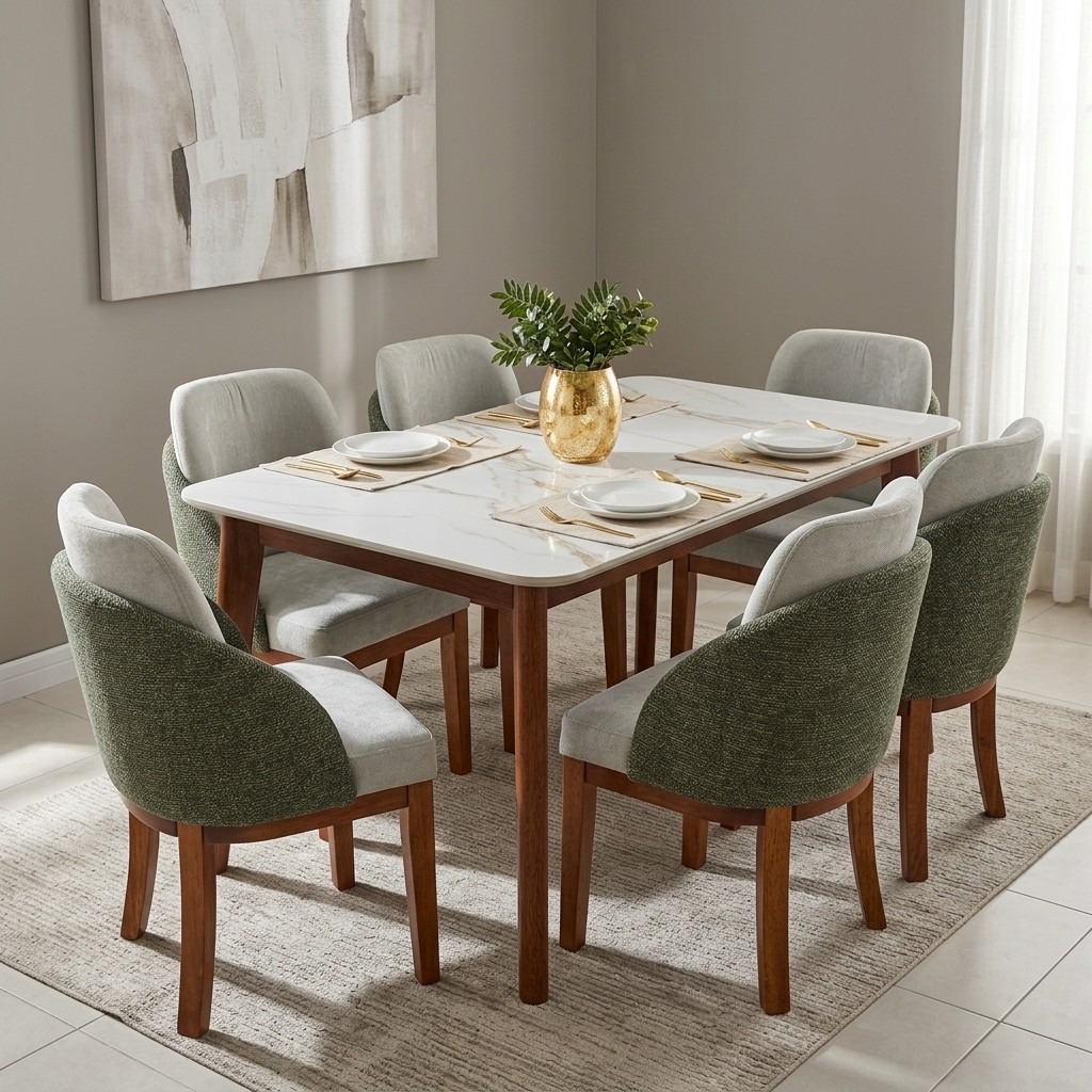 Juego de Comedor 6 Sillas Piedra Sinterizada