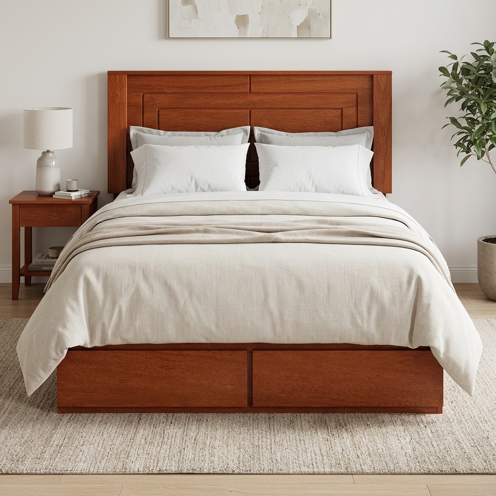 Cama 2 Plazas de Madera con Cajones Integrados