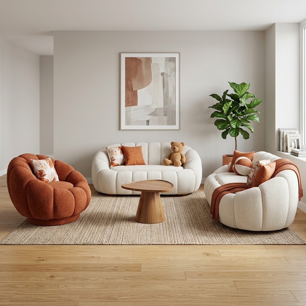 Sofa 3-2-1 Butaca Giratoria Modelo Nube