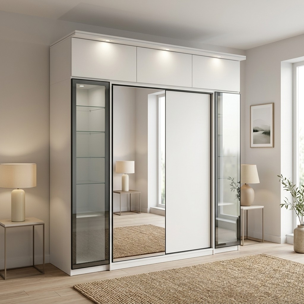 Ropero Closet Moderno con Puertas Corredizas y Espejo