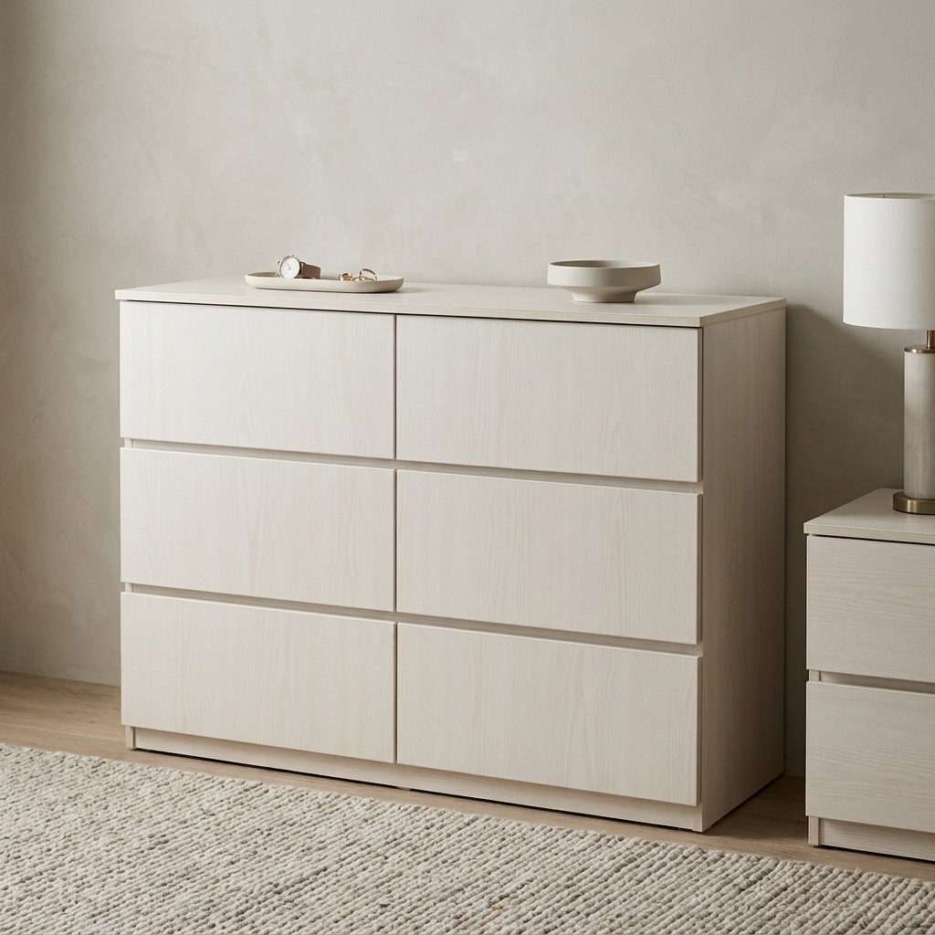 Cómoda Minimalista 6 Cajones Nórdica en Melamina