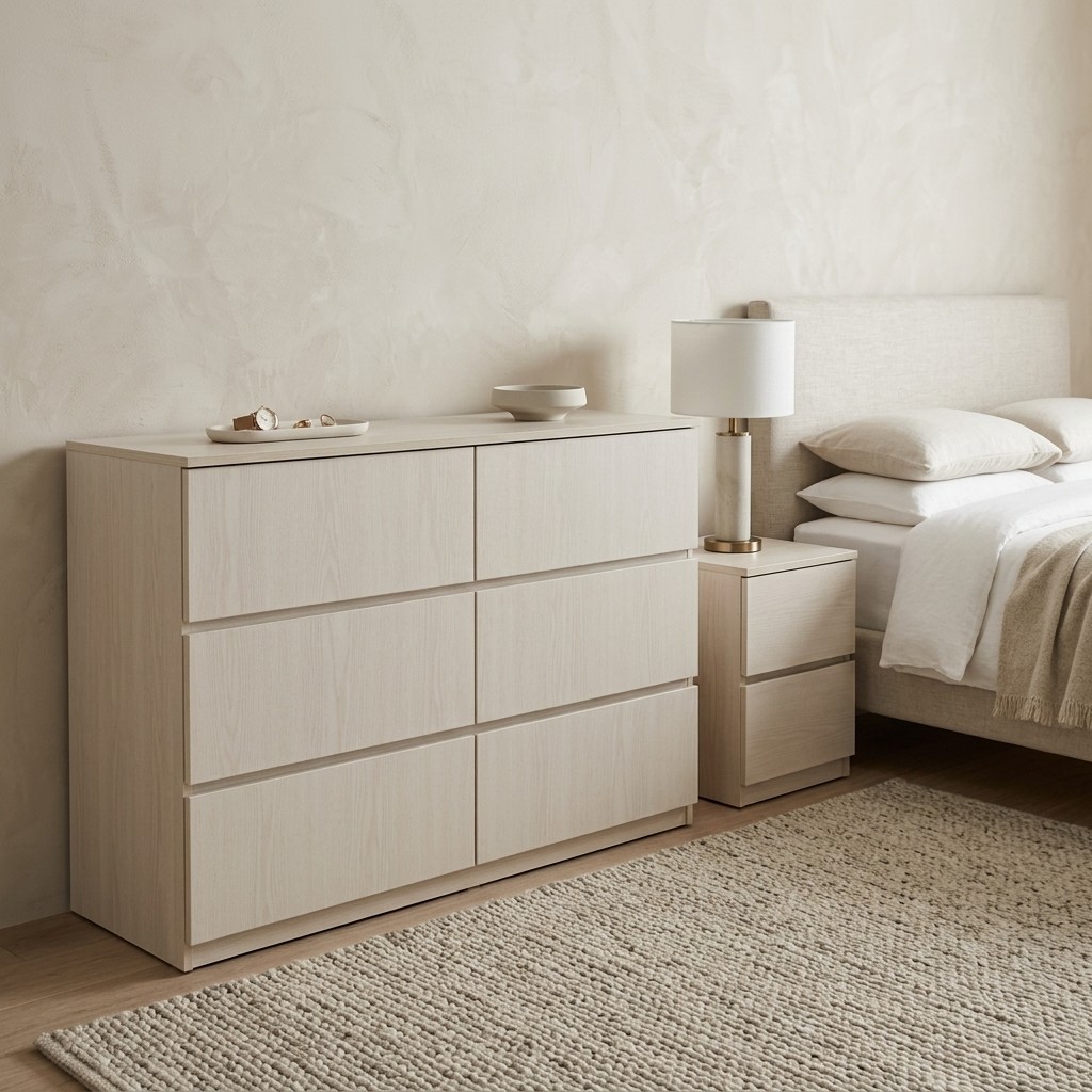 Cómoda Minimalista 6 Cajones Nórdica en Melamina