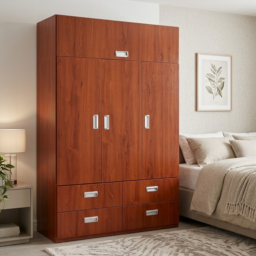Ropero Closet 3 Puertas con Maletero y 4 Cajones