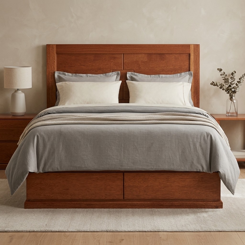 Cama De Madera Tornillo 2 Plazas Con Cajones