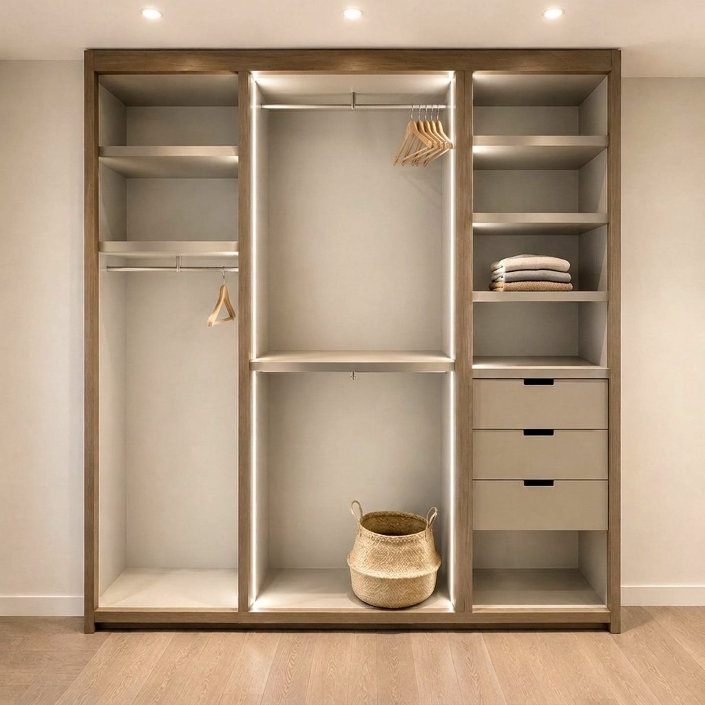 Ropero Closet Abierto Moderno con Luz LED Lucca