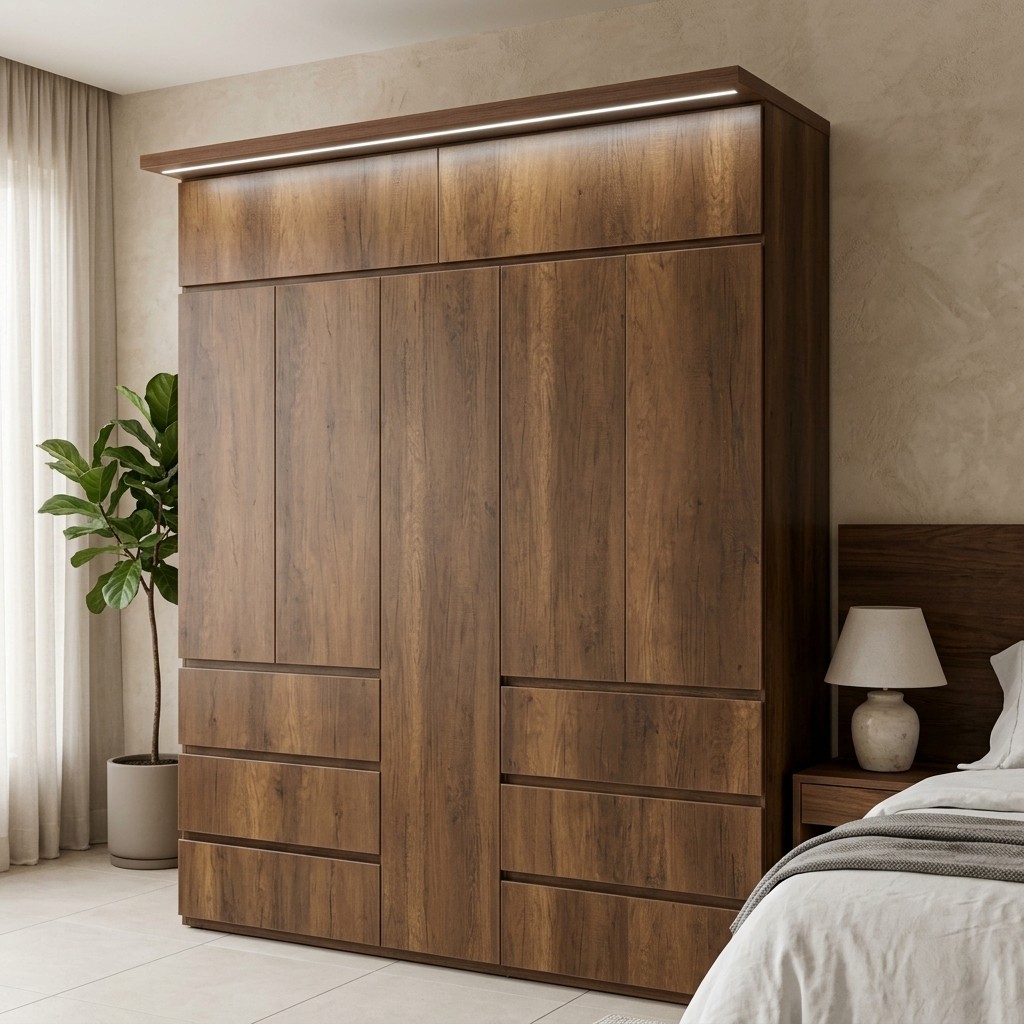 Ropero Closet Moderno Caramelo con Luz LED Superior