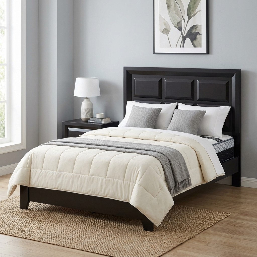 Cama 2 Plazas de Madera Nogal con Cajones