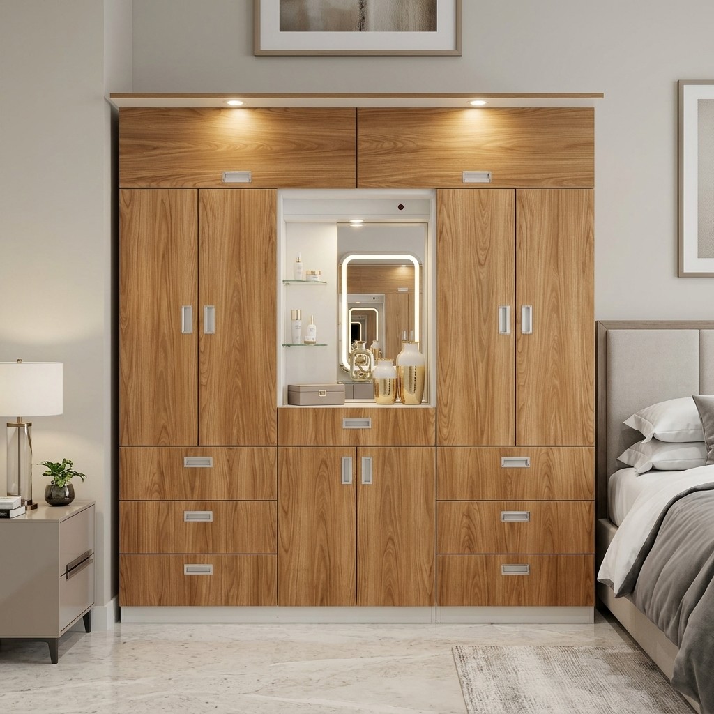 Ropero Closet Multifuncional 2.40m con Tocador y Luces