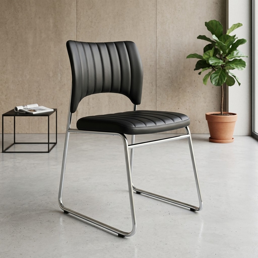 Silla de Oficina y Espera Modelo Vela Negra