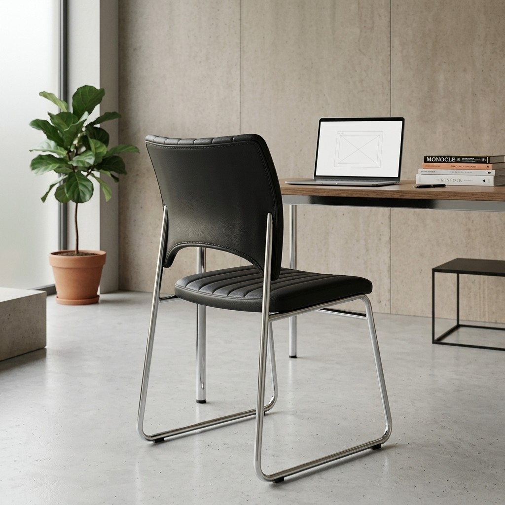 Silla de Oficina y Espera Modelo Vela Negra
