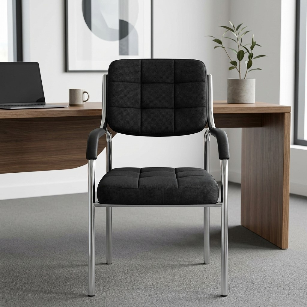 Silla de Espera Fija Soft con Brazos Negra