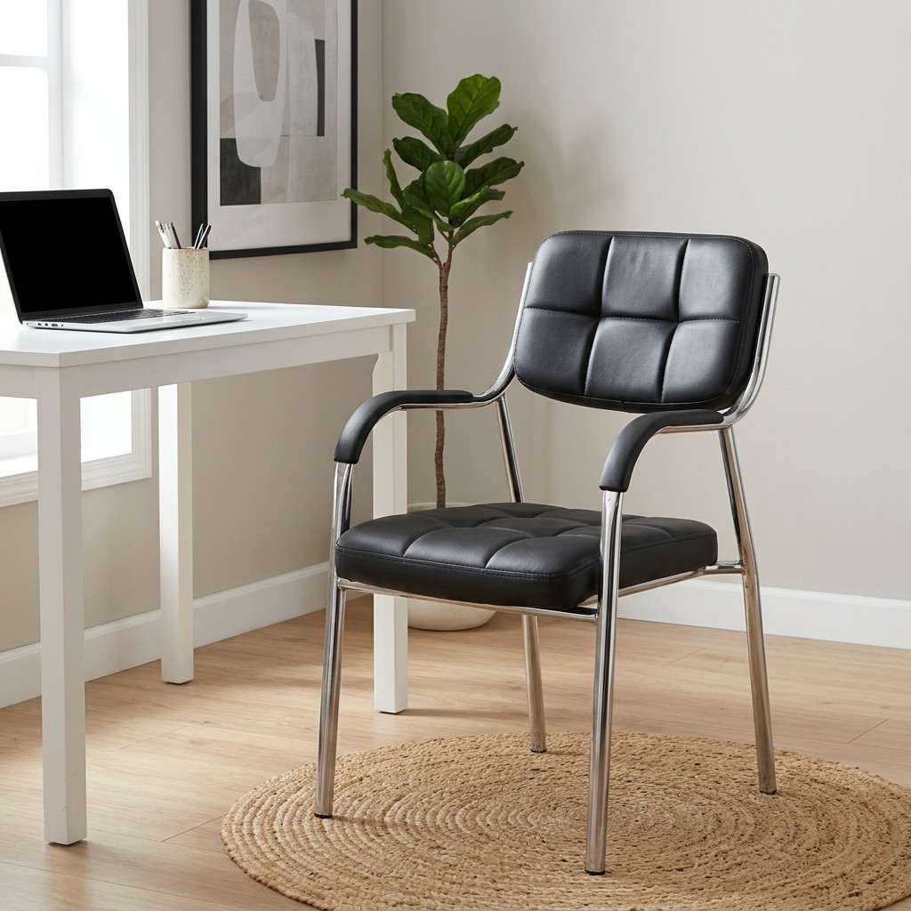 Silla de Espera Fija Soft con Brazos Negra