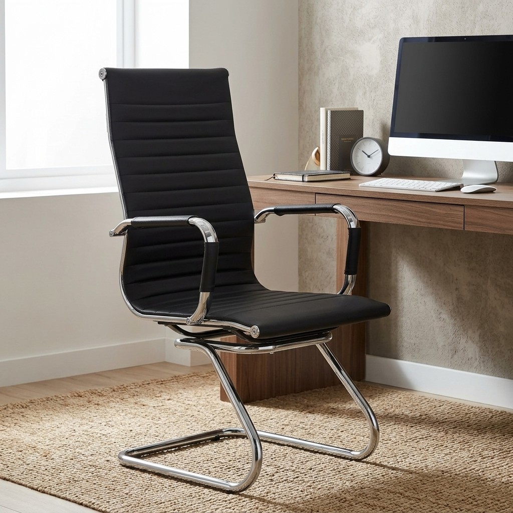 Silla Fija de Oficina Boss IT Negra Cromada