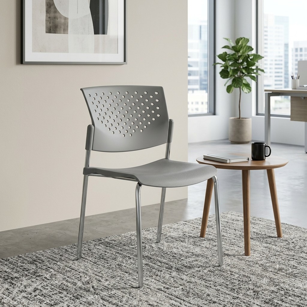 Silla Fija Butterfly Ergonómica Gris para Oficina