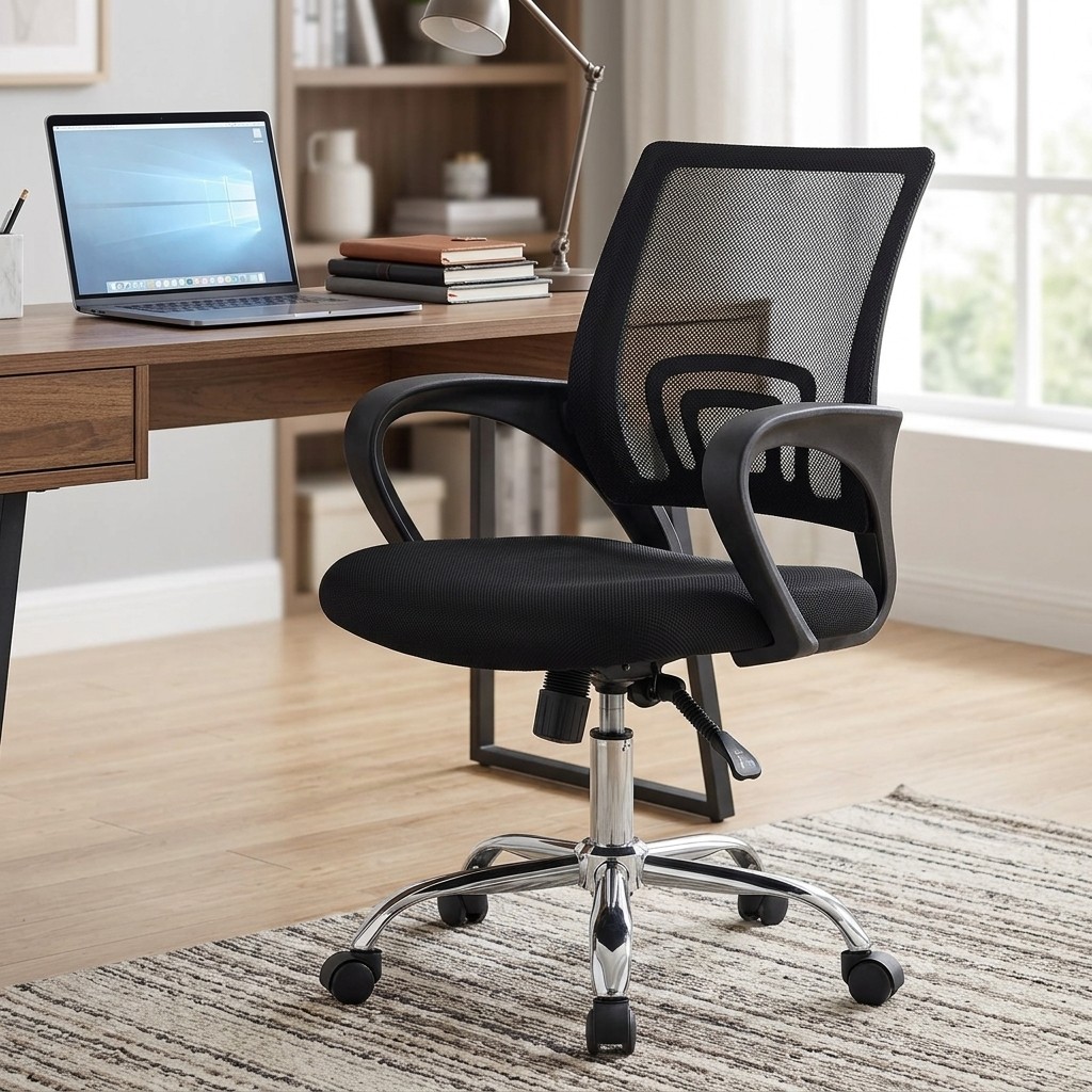 Silla de Oficina Ergonómica Giratoria Mesh Negra